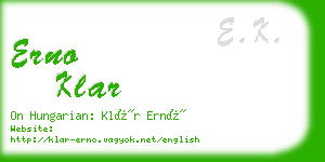 erno klar business card